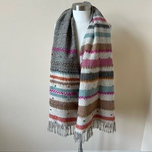 Ahujasons 100% wool stripe patterned wool scarf 5541